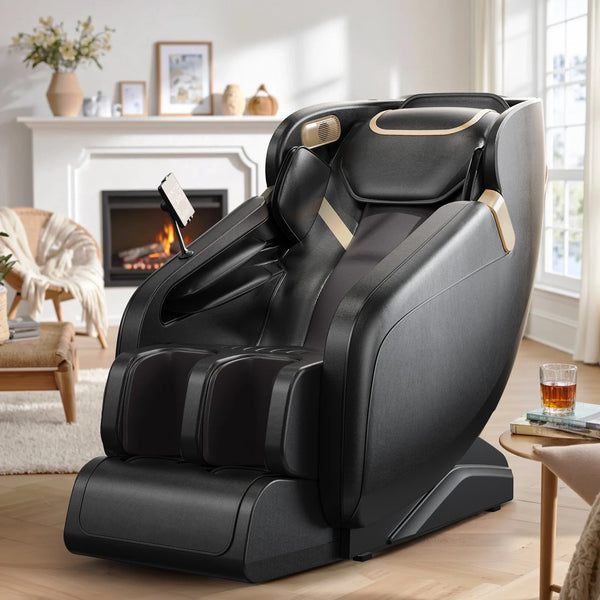 4D Zero Gravity Massage Chair with Heat & Foot Massage – Black