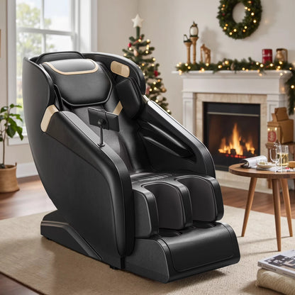 4D Massage Chair Full Body, Zero Gravity Massage Chair with Heat and Foot Massage with Airbags, Kneading, Bluetooth, LCD Touch Control - Black — product view 7