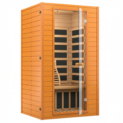 2-Person Infrared Home Sauna – Hemlock Wood & Red Light Therapy