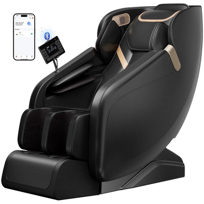 4D Zero Gravity Massage Chair with Heat & Foot Massage – Black
